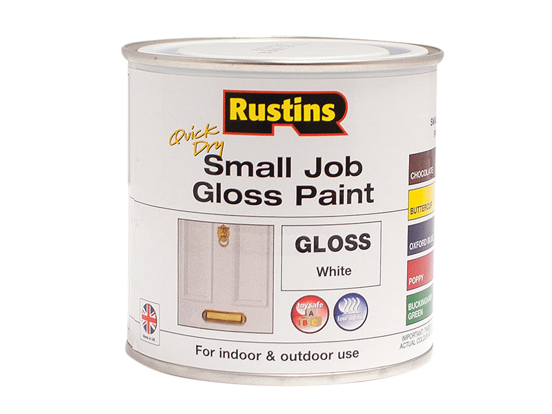 Rustins Quick Dry Small Job Gloss Paint White 250ml RUSSJPWHQD