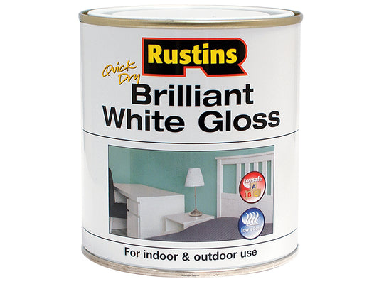Rustins Quick Dry Brilliant White Gloss 500ml RUSWGWB500