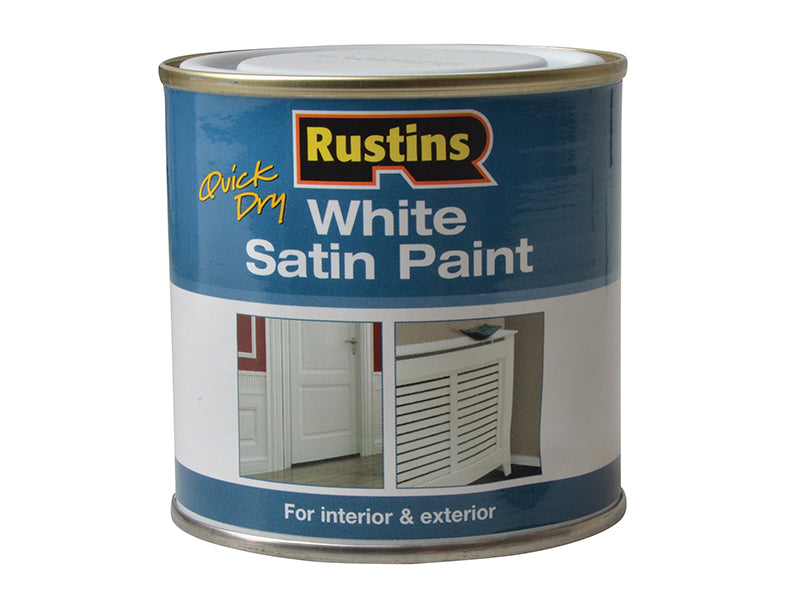 Rustins Quick Dry White Satin Paint 250ml RUSWS250