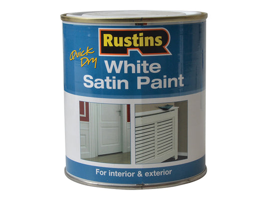 Rustins Quick Dry White Satin Paint 500ml RUSWS500