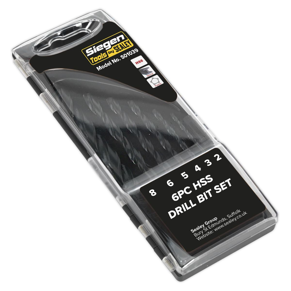 Sealey HSS Drill Bit Set 6pc DIN 338 S01039
