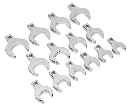 Sealey Crow's Foot Open End Spanner Set 14pc 1/2"Sq Drive Metric S01109