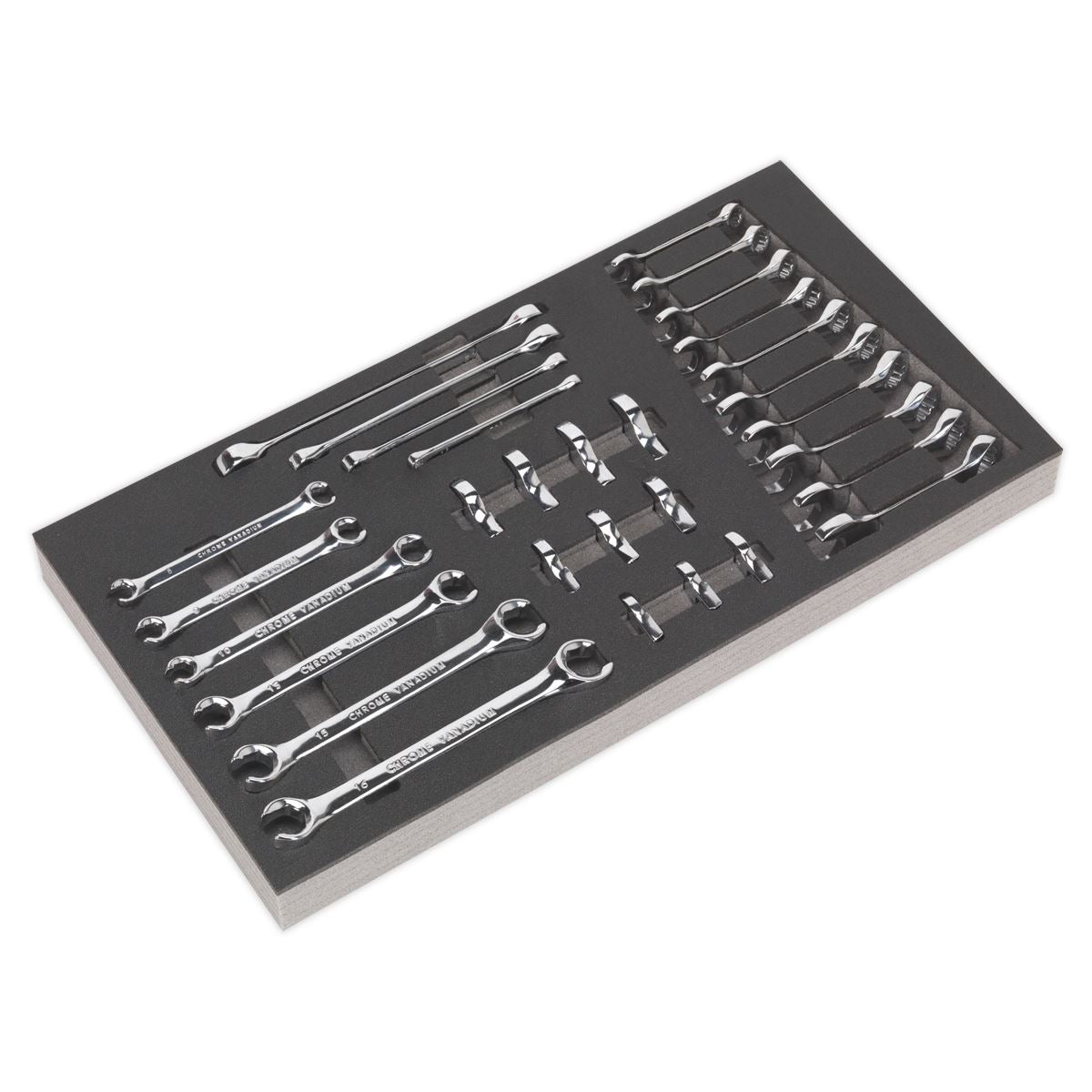 Sealey Tool Tray with Specialised Spanner Set 30pc - Metric S01125