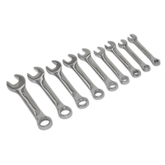 Sealey Stubby Combination Spanner Set 9pc - Metric S01157
