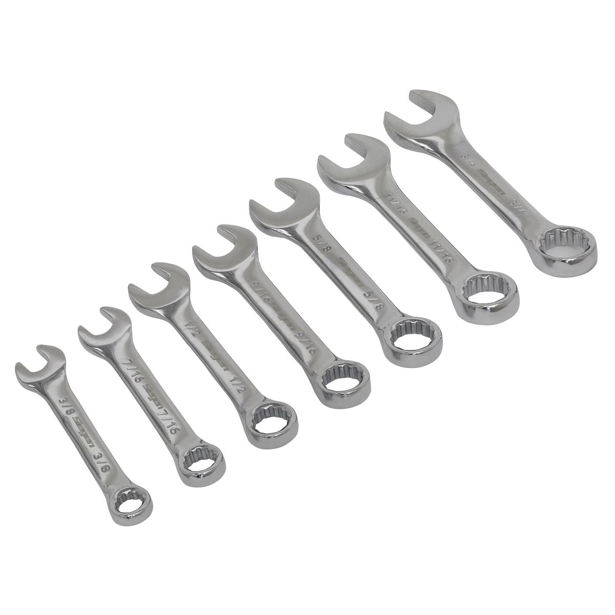 Sealey Combination Spanner Set 7pc Stubby Imperial S01190