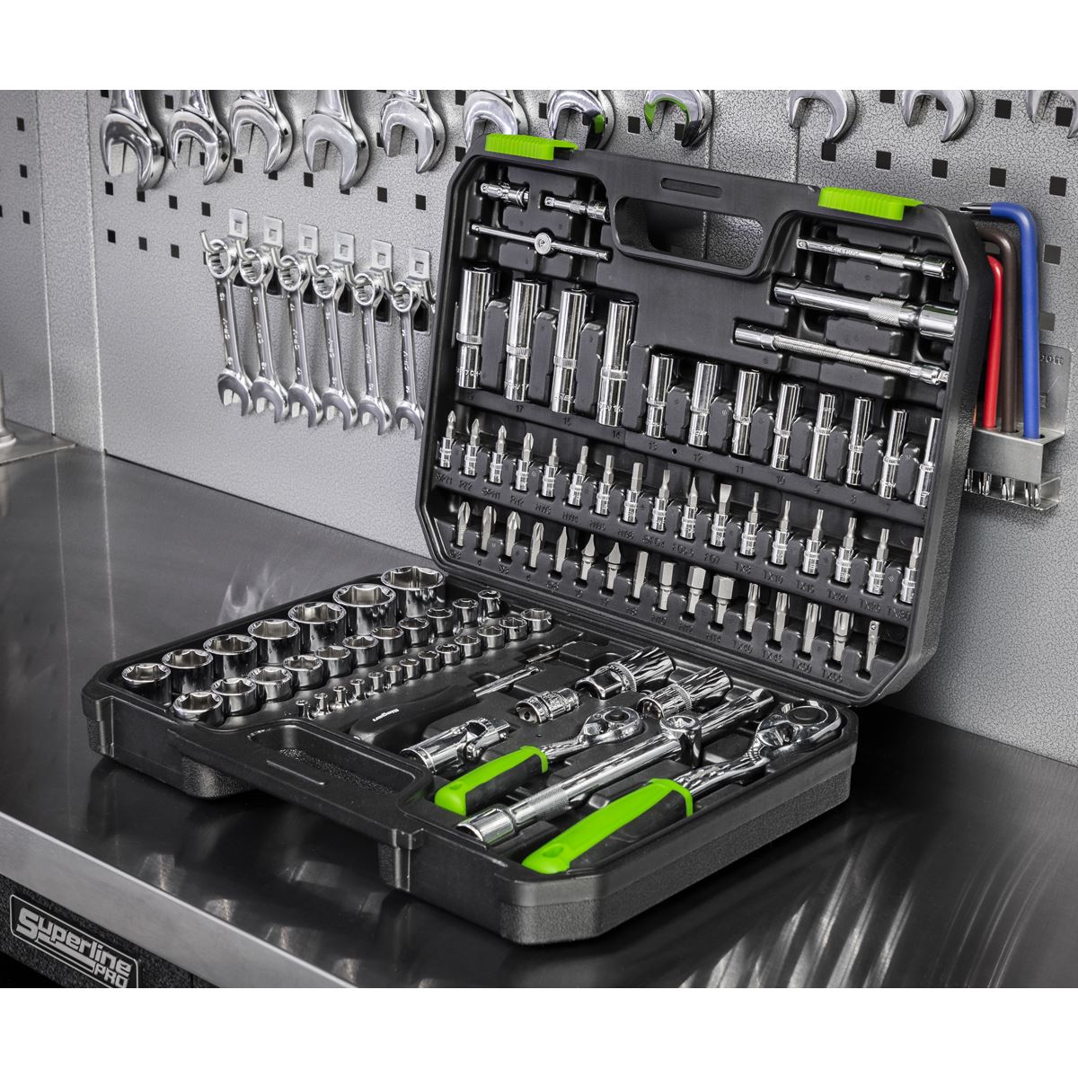 Sealey Metric Socket Set 94pc 1/4" & 1/2"D Deep Standard And Bits S01210