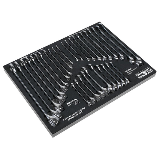 Sealey Combination Spanner Set 32pc - Metric/Imperial S01239
