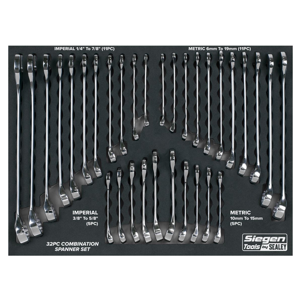 Sealey Combination Spanner Set 32pc - Metric/Imperial S01239