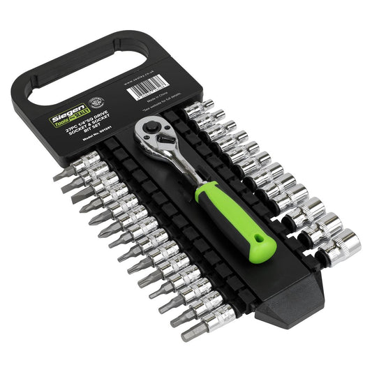 Sealey Socket & Socket Bit Set 27pc 1/4"Sq Drive WallDrive&reg; Metric S01241