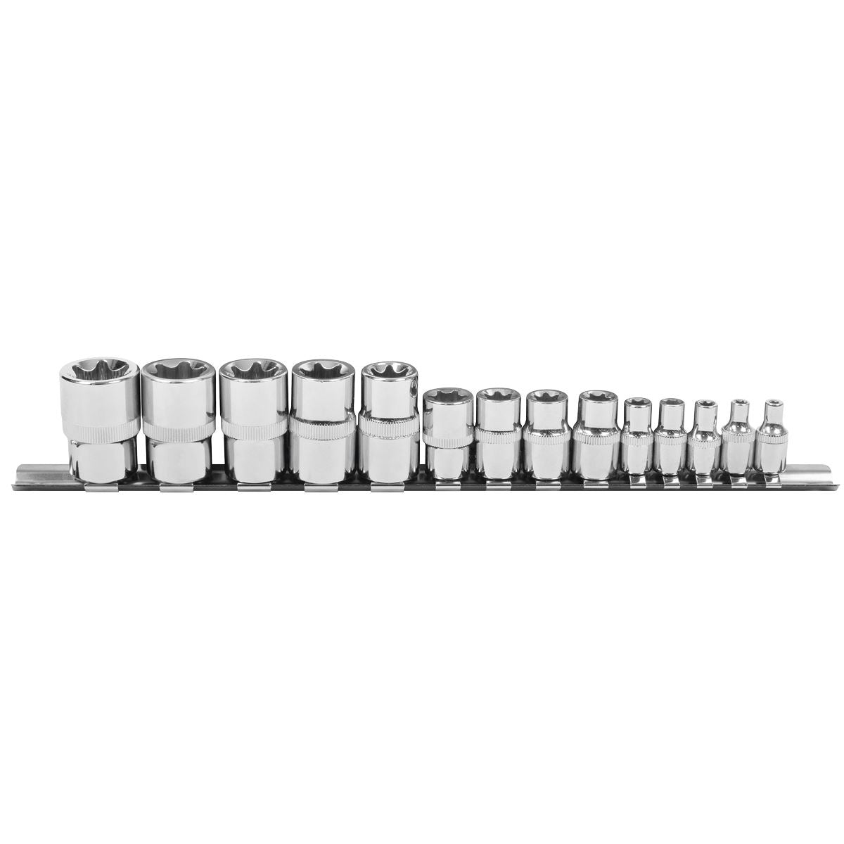 Sealey Torx Star Socket Set 14pc 1/4" 3/8" & 1/2"Sq Drive E4 to E24 S01265