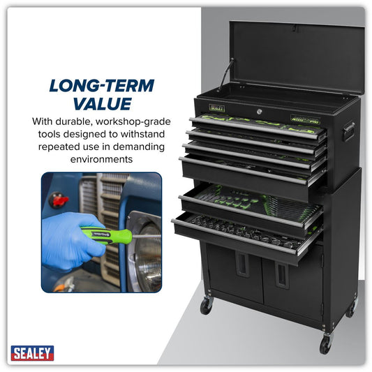 Sealey Top Chest & Rollcab Combination 6 Drawer with Tool Kit 247pc S01267