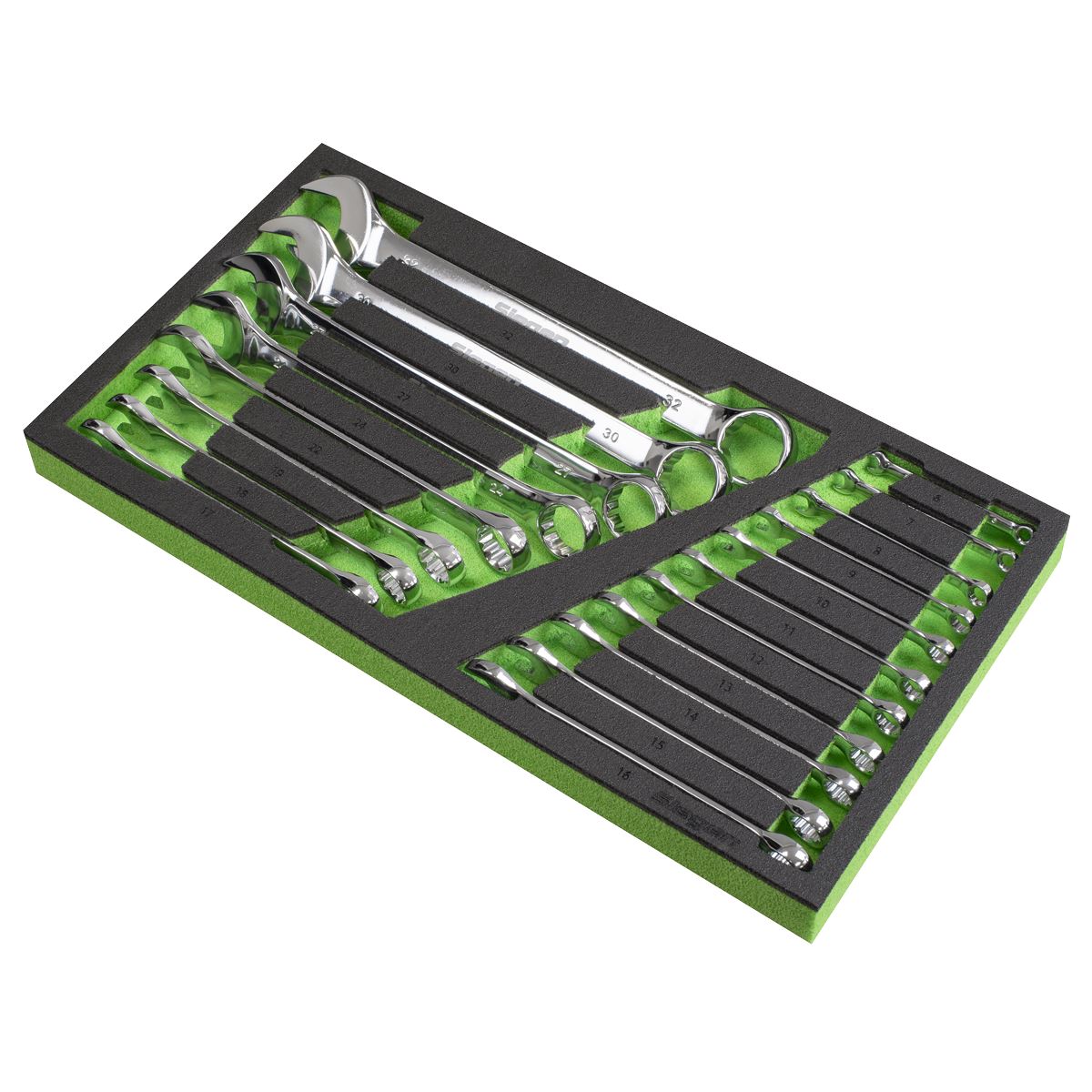 Sealey Tool Tray & Combination Spanner Set 19pc Metric 510 x 270 x 40mm S01272