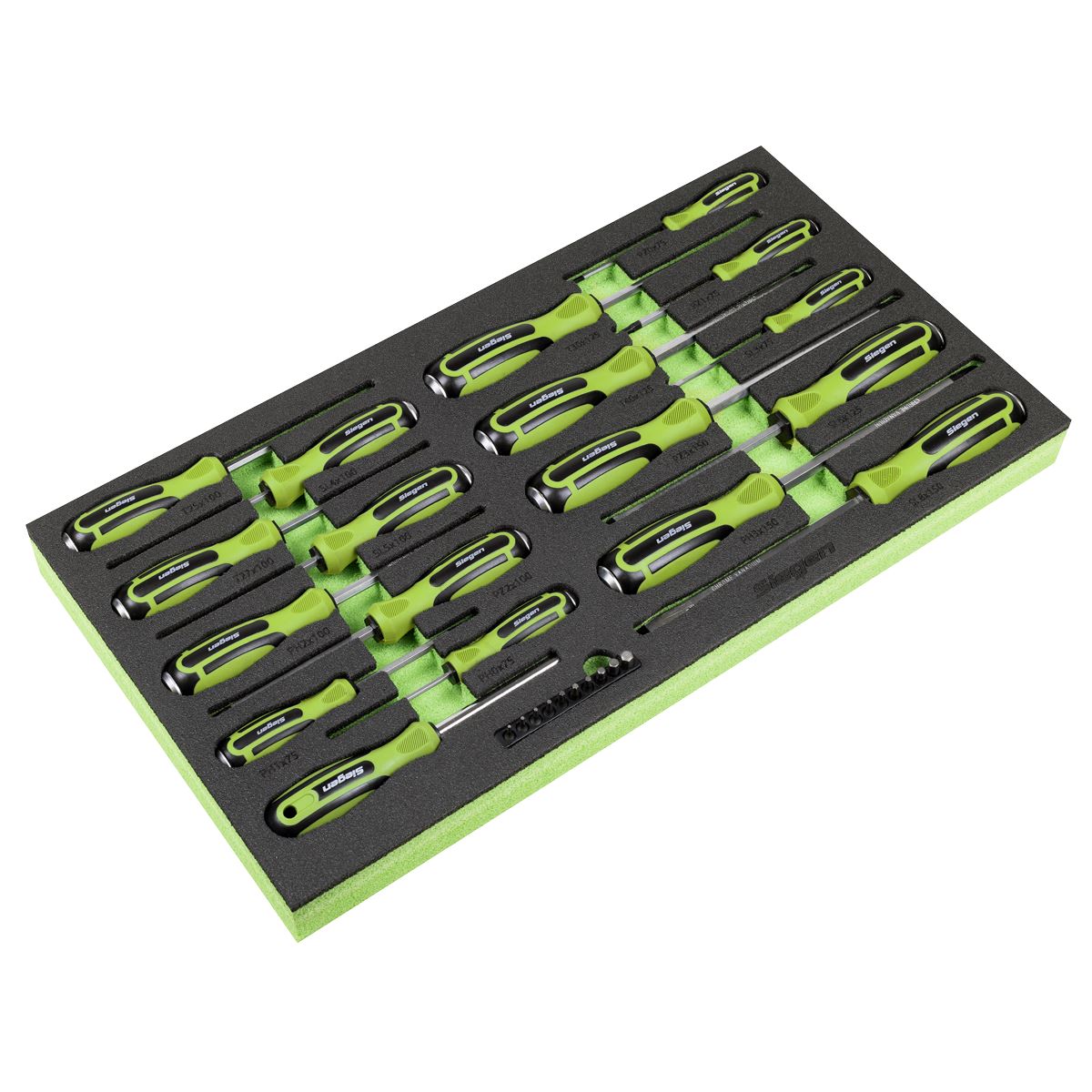 Sealey Siegen Hammer-Thru Screwdriver, Bit Driver & Bit Set with Tool Tray 28pc S01281