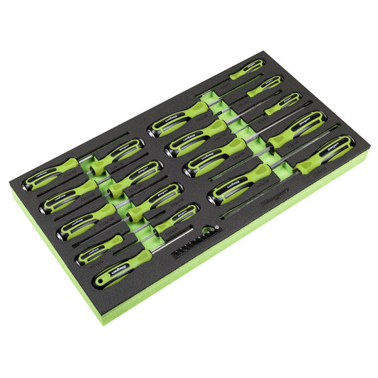 Sealey Siegen Hammer-Thru Screwdriver, Bit Driver & Bit Set with Tool Tray 28pc S01281