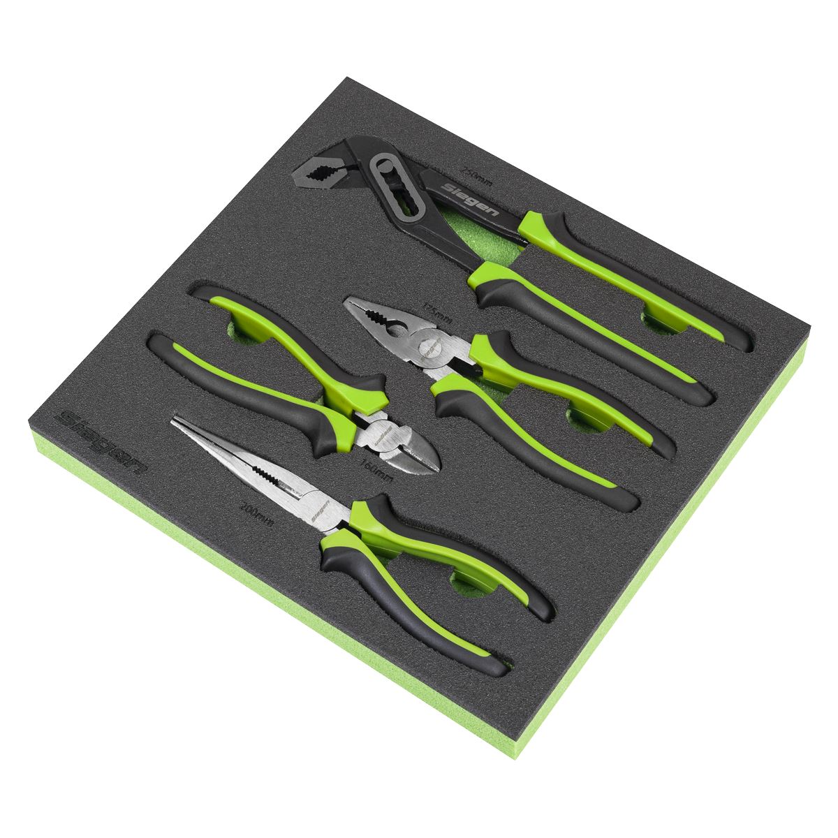 Sealey Comfort Grip Pliers Set 4pc Combination Pointed Cutter Watrerpump S01298