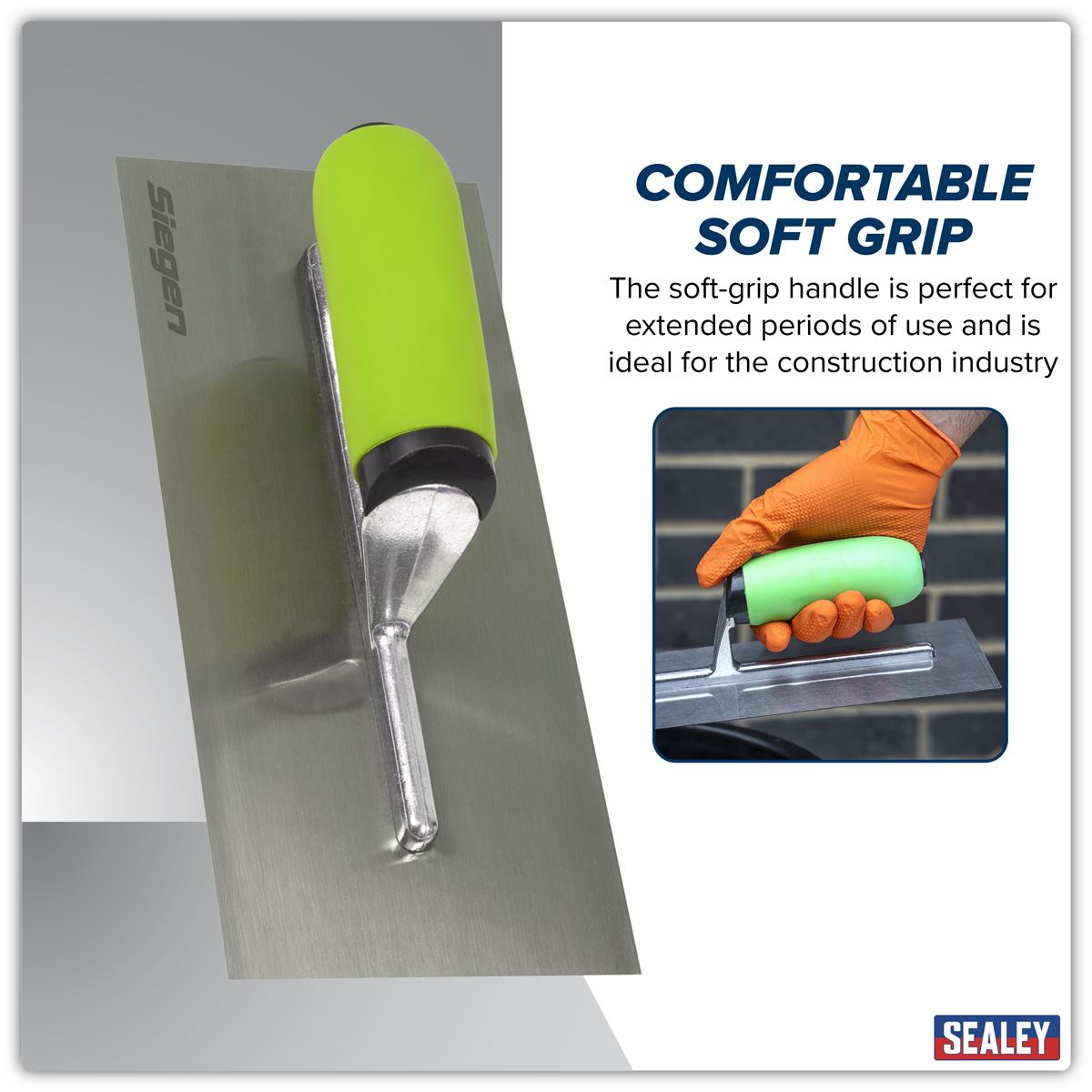 Sealey Siegen Plastering Trowel with Soft Grip Handle 280mm Carbon Steel S01302