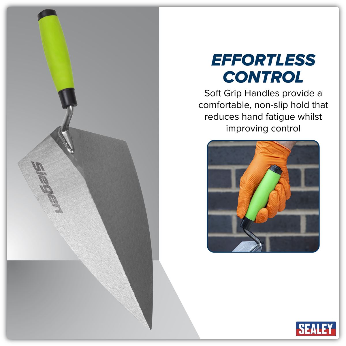 Sealey Siegen Philadelphia Pattern Brick Trowel Soft Grip Handle 280mm S01304