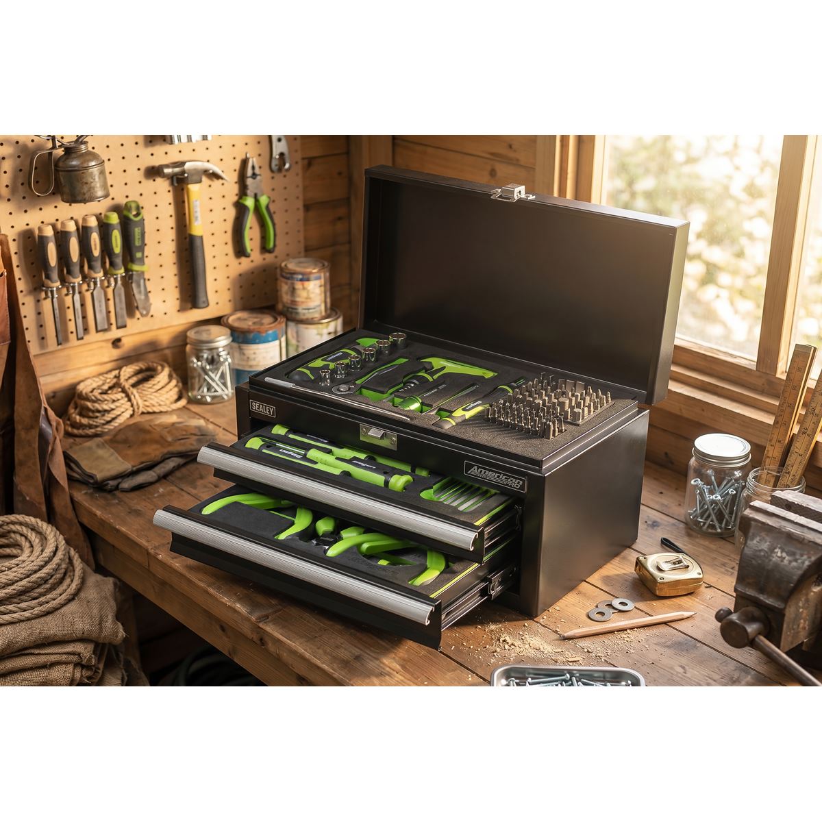 Sealey Siegen 2 Drawer Mini Toolbox & 111pc Tool Kit 280 x 150 x 150mm S01335
