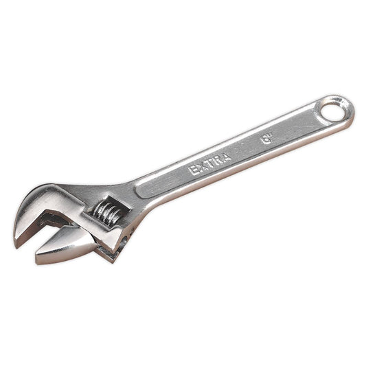 Sealey Adjustable Wrench 150mm Capacity 19mm Chrome Plated Finish S0450