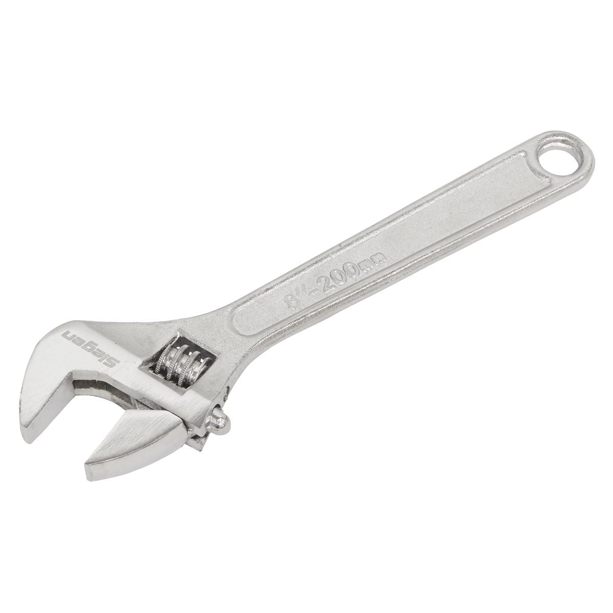Sealey Adjustable Wrench 200mm Capacity 24mm Fully Polished Offset Jaws S0451