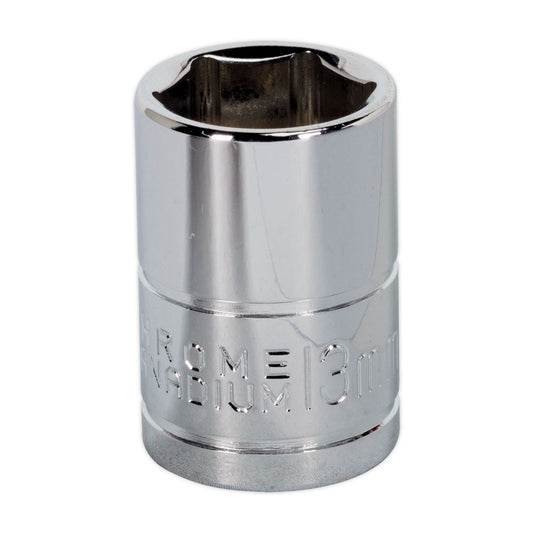 Sealey 3/8"Sq Drive Socket 13mm WallDrive Chrome Standard Length S0580