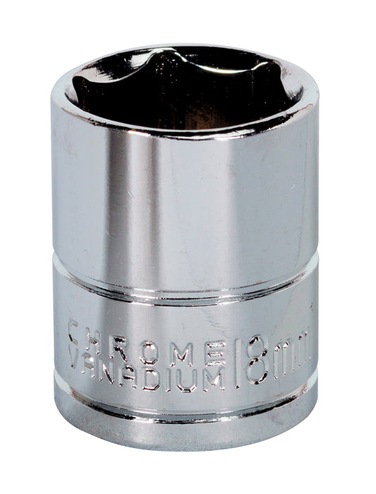 Sealey 3/8"Sq Drive Socket 18mm WallDrive Chrome Standard Length S0585