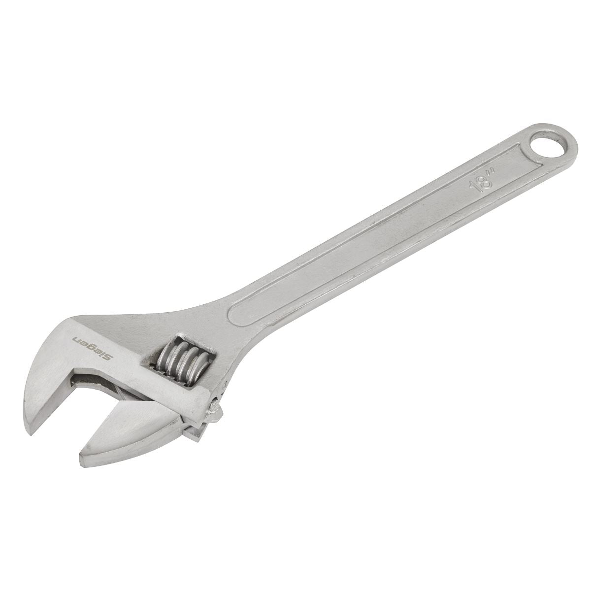 Sealey Adjustable Wrench 450mm Capacity 52mm Fully Polished Offset Jaws S0602