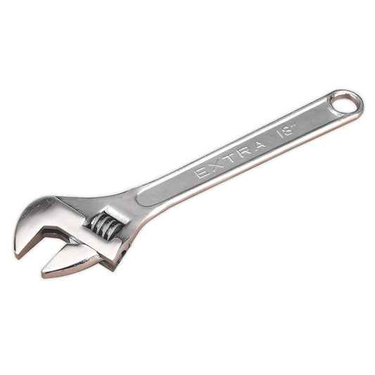 Sealey Adjustable Wrench 450mm Capacity 52mm Fully Polished Offset Jaws S0602
