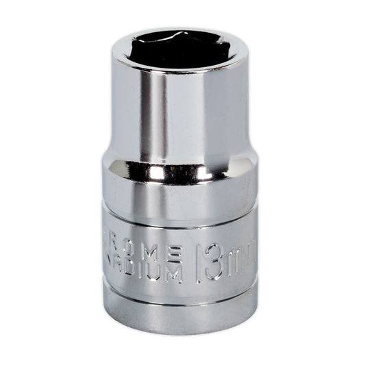 Sealey 13mm WallDrive Standard Length Chrome Socket 1/2"Sq Drive S0651
