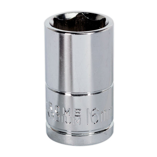 Sealey 16mm WallDrive Standard Length Chrome Socket 1/2"Sq Drive S0654