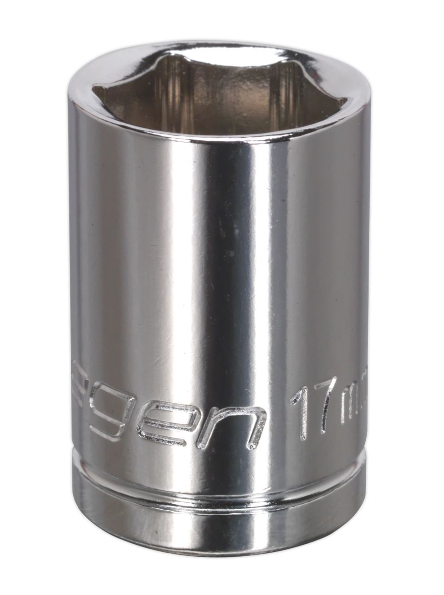 Sealey 17mm WallDrive Standard Length Chrome Socket 1/2"Sq Drive S0655