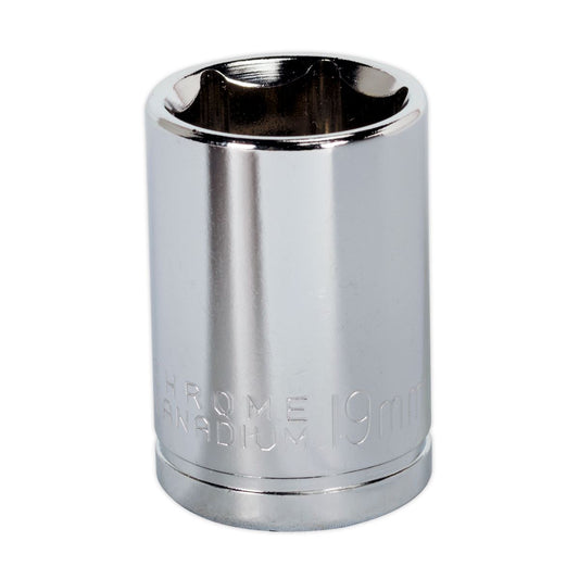 Sealey 19mm WallDrive Standard Length Chrome Socket 1/2"Sq Drive S0657