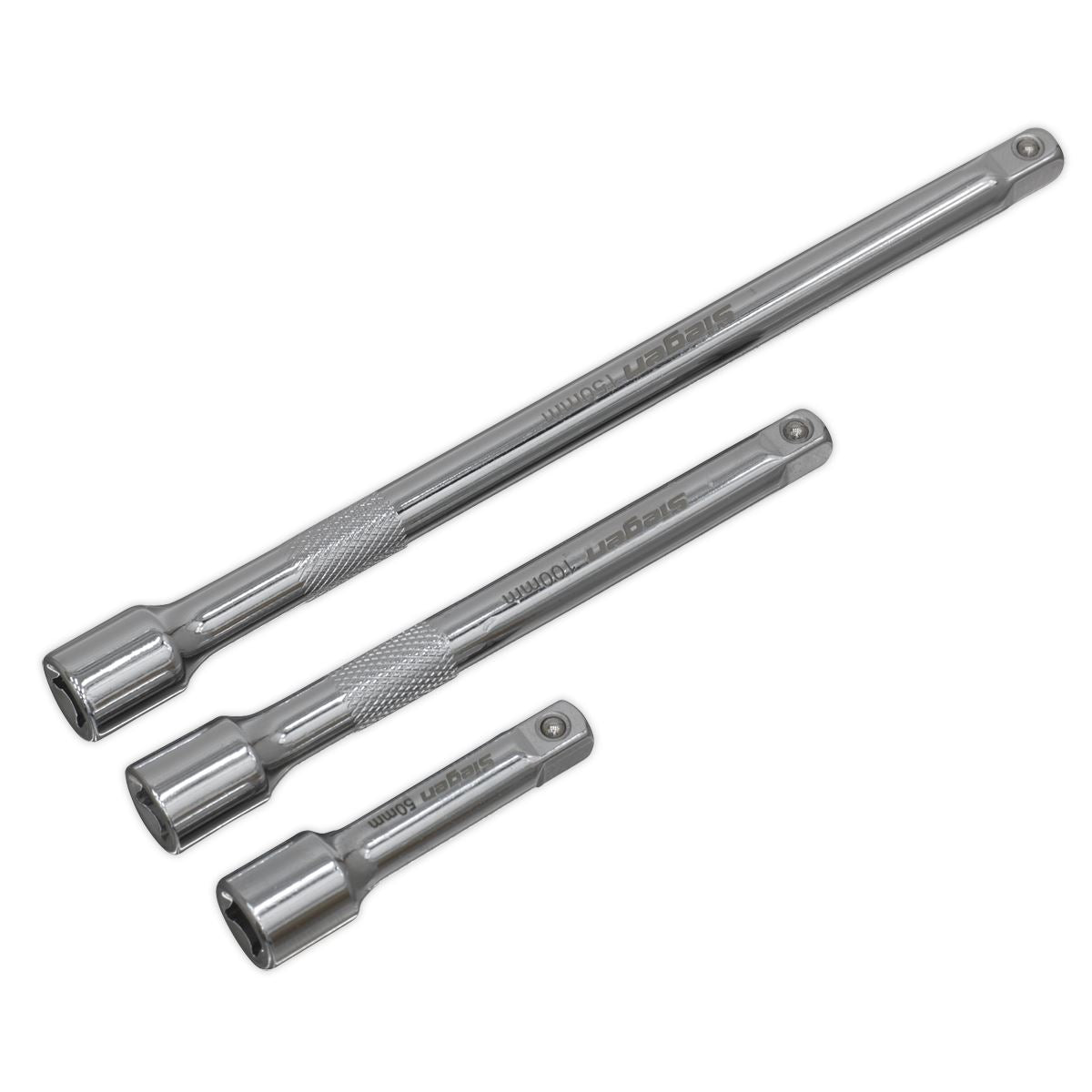 Sealey 1/4"Sq Drive Extension Bar Set 3pc Mirror Finish S0718
