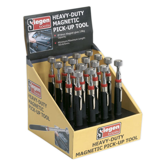 Sealey Heavy-Duty Magnetic Pick-Up Tool 3.6kg Capacity Display Box of 16 S0823DB