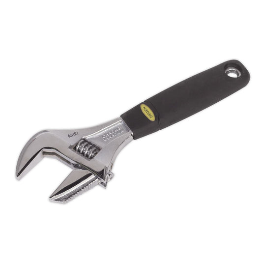 Sealey Adjustable Wrench With 40mm Extra Wide Jaw Capacity 200mm S0854
