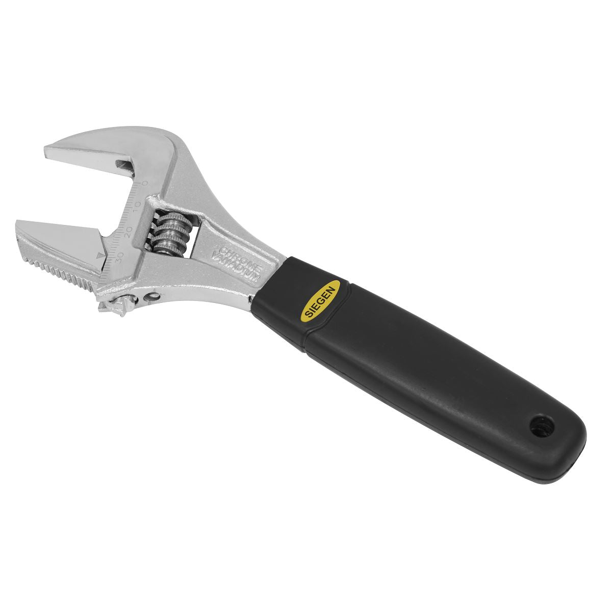 Sealey Adjustable Wrench With 40mm Extra Wide Jaw Capacity 200mm S0854