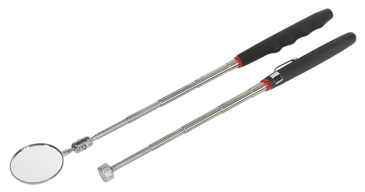 Sealey Telescopic Magnetic Pick-Up Tool & Inspection Mirror Set 2pc S0940