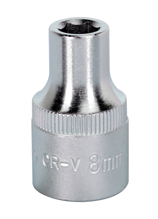 Sealey 8mm WallDrive Standard Length Chrome Socket 1/2"Sq Drive S1208