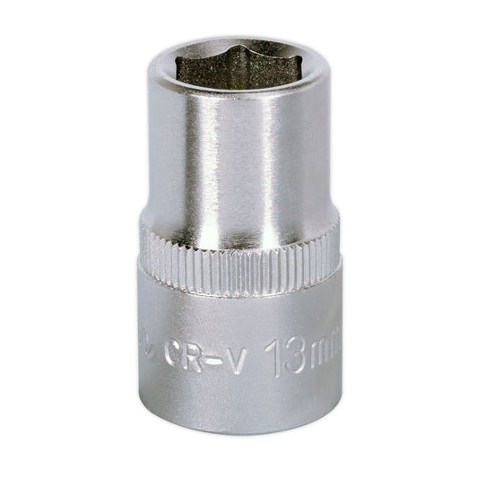 Sealey 13mm WallDrive Standard Length Chrome Socket 1/2"Sq Drive S1213