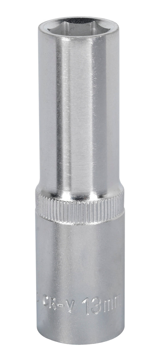 Sealey 13mm Deep Metric WallDrive Socket 1/2"Sq Drive Satin Chrome S1213D
