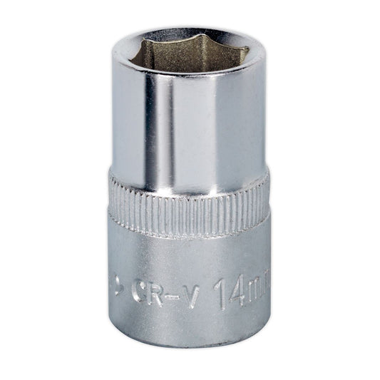 Sealey 14mm WallDrive Standard Length Chrome Socket 1/2"Sq Drive S1214