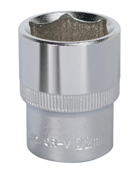 Sealey 22mm WallDrive Standard Length Chrome Socket 1/2"Sq Drive S1222