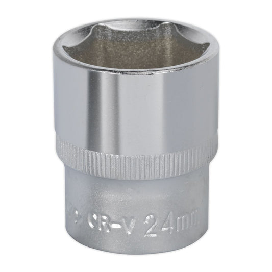 Sealey 24mm WallDrive Standard Length Chrome Socket 1/2"Sq Drive S1224