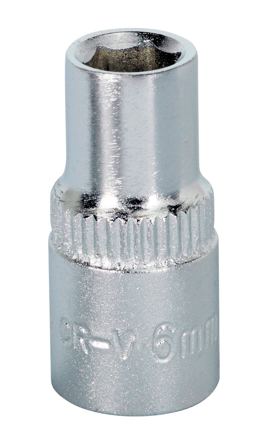 Sealey 6mm 1/4"D Metric WallDrive Chrome Socket Standard Length 6 Point S1406