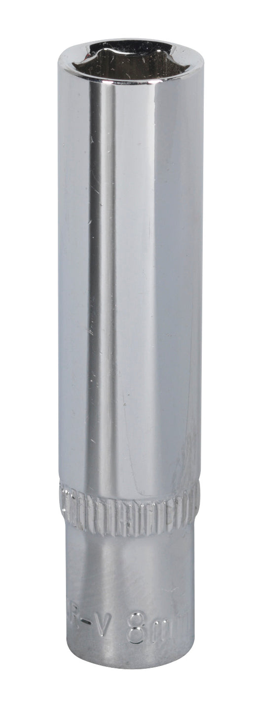 Sealey Metric Socket 8mm Deep 1/4"Sq Drive WallDrive S1408D