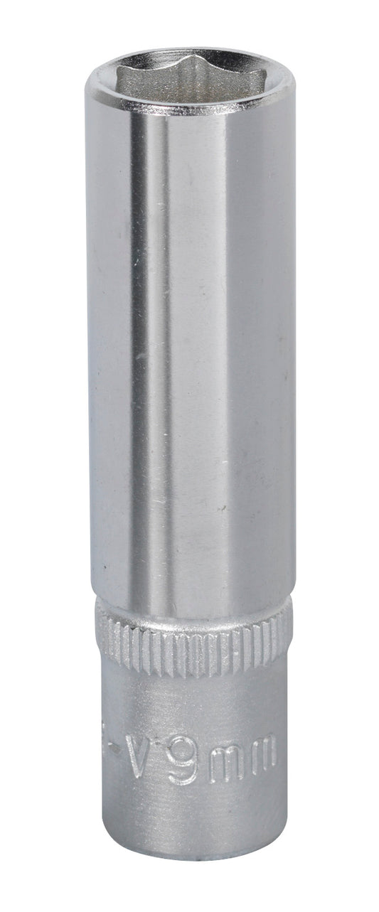 Sealey Metric Socket 9mm Deep 1/4"Sq Drive WallDrive S1409D