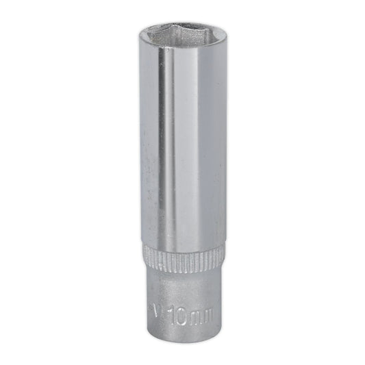 Sealey Metric Socket 10mm Deep 1/4"Sq Drive WallDrive S1410D