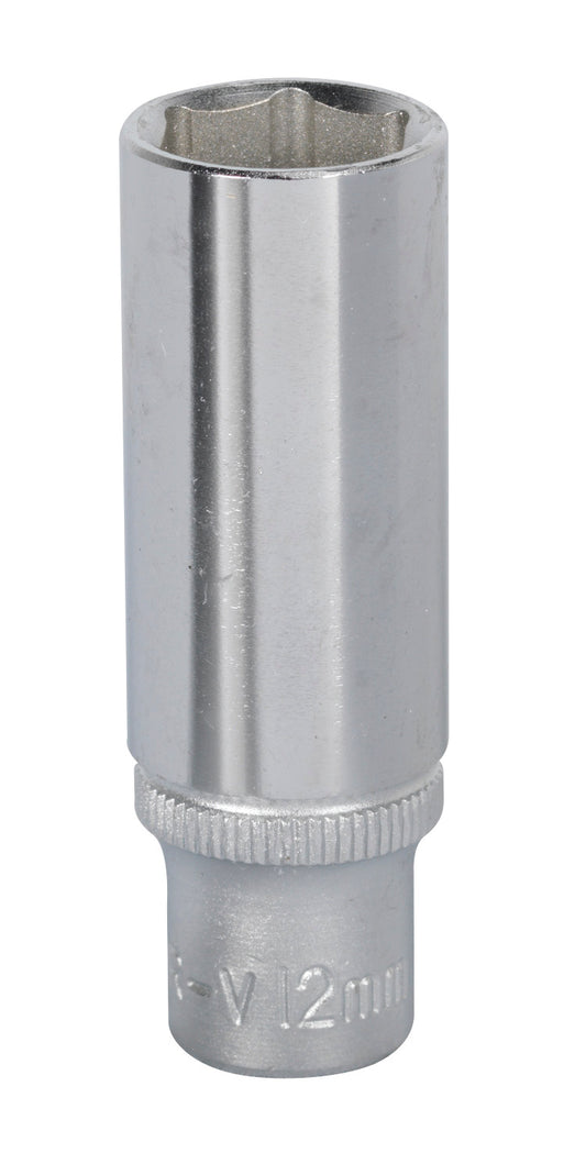 Sealey Metric Socket 12mm Deep 1/4"Sq Drive WallDrive S1412D