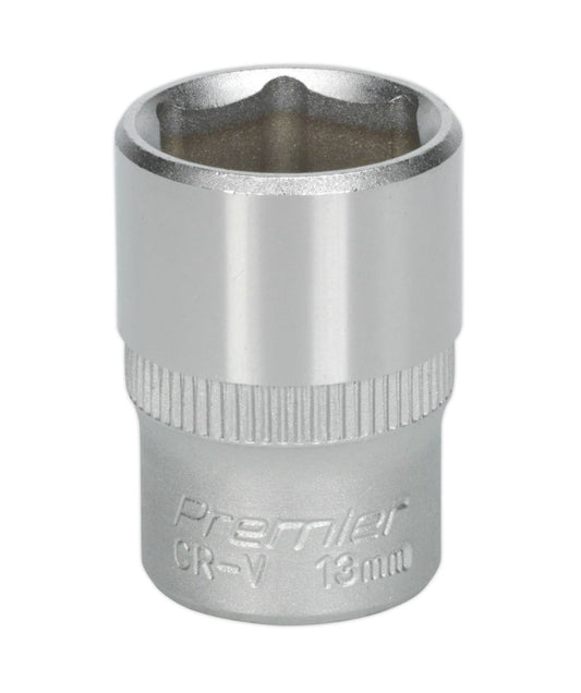 Sealey 13mm 1/4"D Metric WallDrive Chrome Socket Standard Length 6 Point S1413