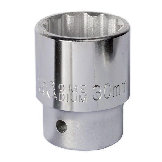 Sealey 30mm 3/4"Sq Drive Standard WallDrive Socket 12pt Chrome S34/30
